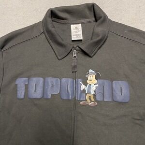Disney Parks Jacket Adult‎ Medium Gray Topolino Terrace Mickey Sweatshirt Zip Up